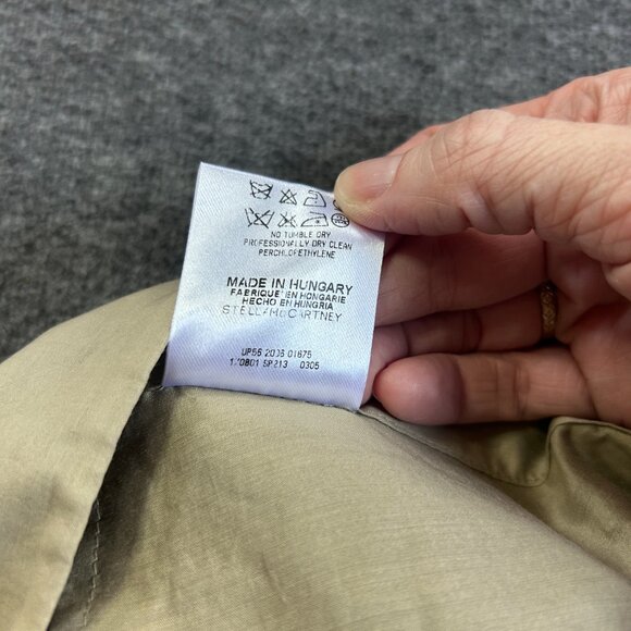 Stella McCartney Pencil Skirt US 12 UK 40 Pleated Front Slit Khaki‎ Silk Cotton - Picture 5 of 11